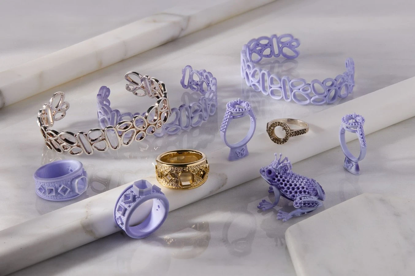 3D-printed resin jewelry prototypes