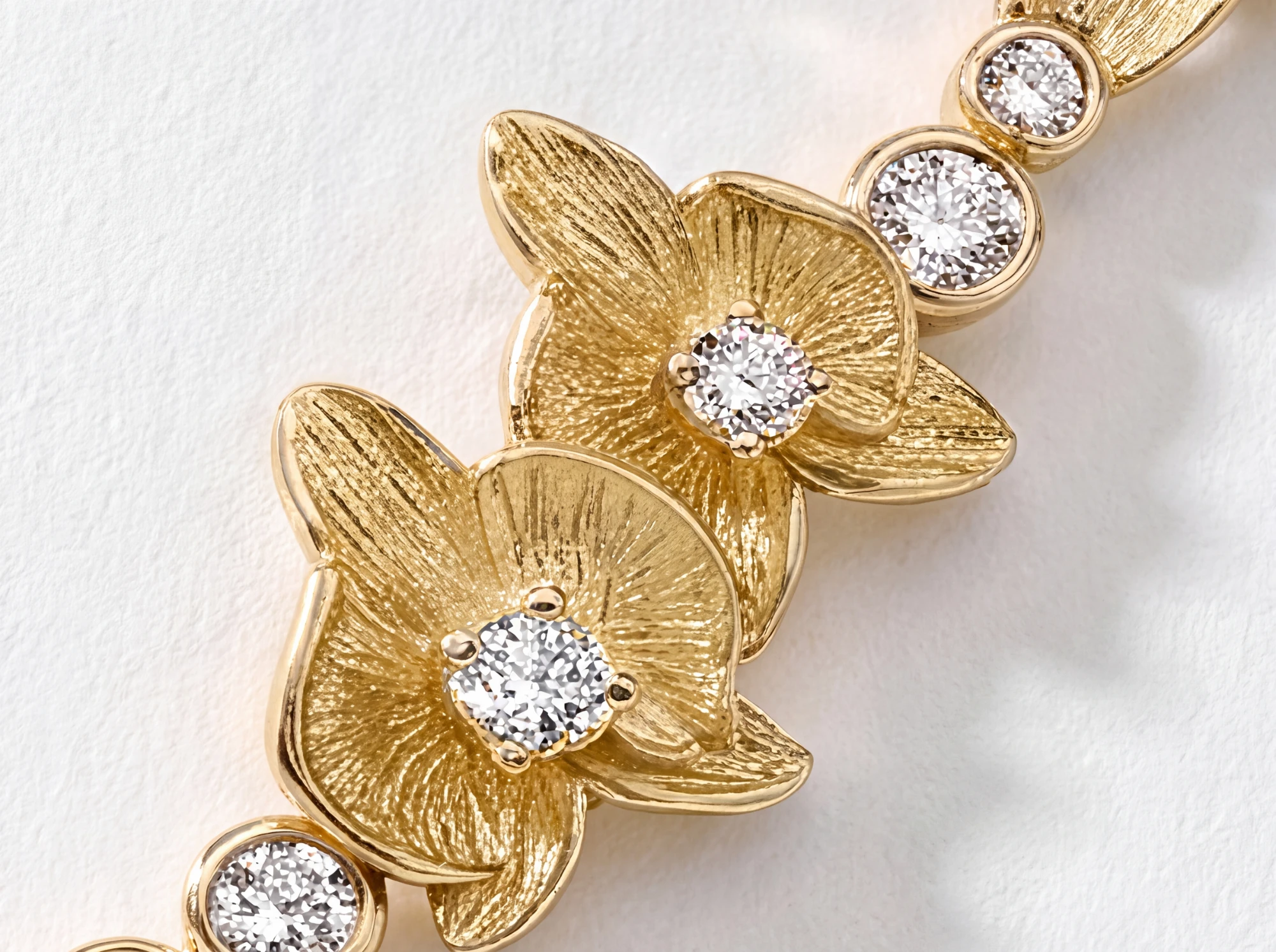 Gold orchid bracelet